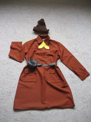 Vintage Girl Guide  BROWNIE UNIFORM Dress Tie Belt With Purse And Hat • £25