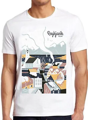 Reykjavik Iceland Travel Poster Meme Vintage Style Funny Gift Tee T Shirt M649  • £6.35