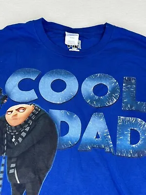 Despicable Me Minion Made Men's T-Shirt Blue  Cool Dad  Spellout 2XL SS • $12.99