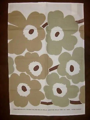 New Marimekko Pieni Unikko Brown Kitchen Tea Towel 1965 Vtg Desgn By Maija Isola • $14.99