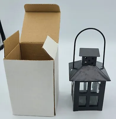 Kate Aspen Luminous Mini Lantern Tea Light Holder Black Metal Boxed • $10.95