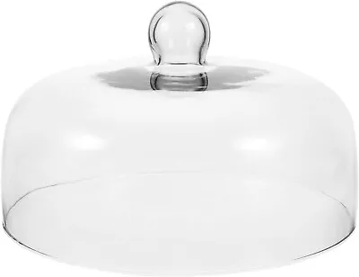 28cm Glass Cake Dome Cover Clear Cloche Display Cover Lid With Handle • £31.99