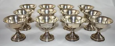 Set Of 12 Vintage Ariston Sterling Silver Monogrammed Dessert Cups Cement Rnfrcd • $249.99
