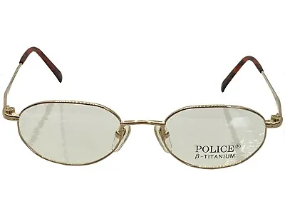 Police Glasses V2506 0300 Frame Titanium Gold 49/19/140 Women Men • £19.99