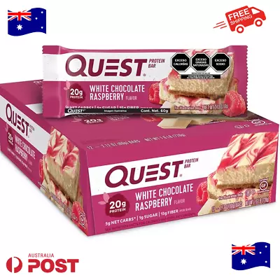 Quest Nutrition White Chocolate Raspberry High Protein Bar X 12 60g Low Carb • $59.95