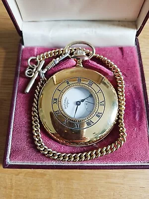 Vintage Rotary 1930's Gold Plated Half Hunter Pocket Watch & Albert Orig. Case  • £21