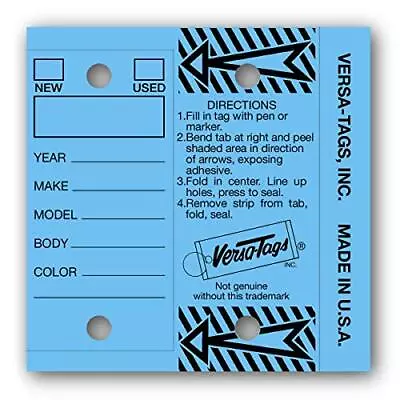 Genuine Versa-Tag Key Tags – Half-Pack - 125 Key Tags & Key Rings Per Box Blue • $24.25