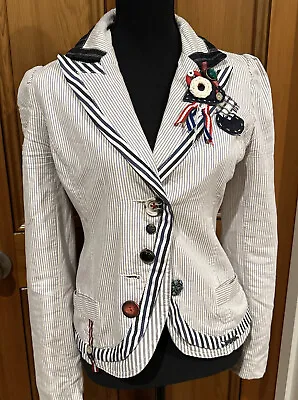 Desigual Striped Blazer Eu36 Au8 • $40