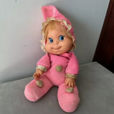 Vintage 1970 Mattel Pink 11” Baby Beans Doll • $25