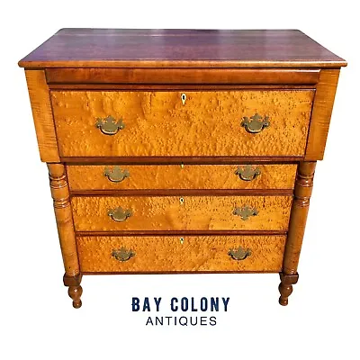 Antique Federal Bird's Eye Maple & Cherry Southern Chest Of Drawers / Dresser • $4680