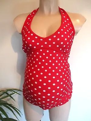 Jojo Maman Maternity Red White Spot Tankini Swimming Costume Size S 8-10 • £12.50