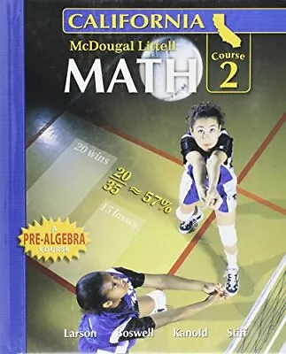 Math Grade 7 Course 2: Mcdougal Littell Middle School Math California • $8.98