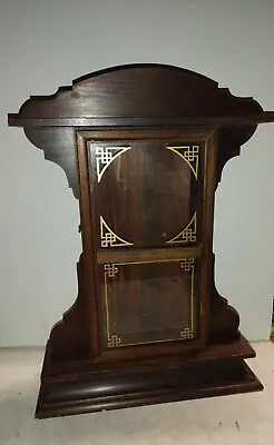 Antique Ingraham Semi Cabinet  Agate  Mantel Parlor Shelf Clock Case Only • $98