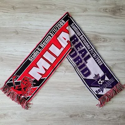 AC Milan Vs Real Madrid UEFA Champions League 2009/10 Football Club Fan Scarf • $15