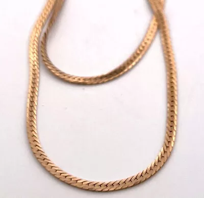 Vintage 14k Solid Yellow Bombay Curb Link Chain 18.5” Long • $450