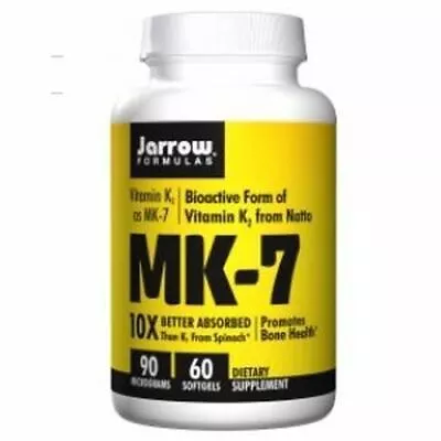 Jarrow Formulas Vitamin K2 As MK-7 90mcg X 60 Softgels MK7 Bone Health. • £35.99