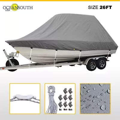 Oceansouth Trailerable Waterproof Cover For T-Top Fishing Boat 25'7  - 26'6  • $342.70