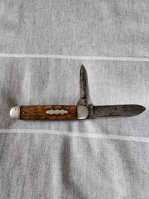 Vintage BOKER Tree Brand  Large  Genuine Bone Cigar Jack Pocket Knife • $150