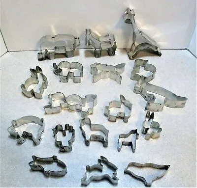 £12.55 • Buy Lot 18 Metal Animal Shaped Cookie Cutters Giraffe, Elephant, Dog, Pig, Fish More