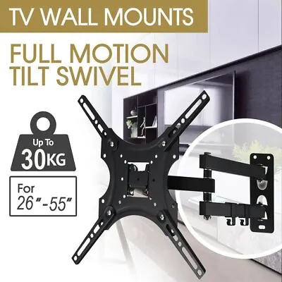 TV Wall Bracket Mount Tilt Swivel Samsung LG JVC 26 30 32 40 42 43 49 50 55 Inch • £13.29