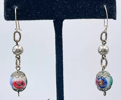 Vintage Earrings Millefiori Art Glass Beads 14k Hooks Tested • $23.99