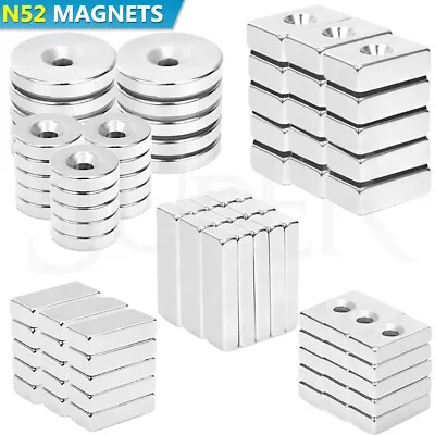N52 Super Strong Magnets Block Ring Round Cuboid Rare Earth Neodymium Magnet AU • $7.59