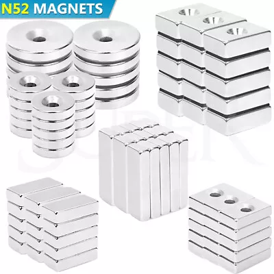 N52 Super Strong Magnets Block Ring Round Cuboid Rare Earth Neodymium Magnet AU • $11.95