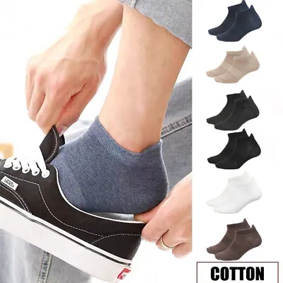 Mens Trainer Liner Ankle Socks Invisible Cotton Low Cut Sports Socks Breathale • £2.85