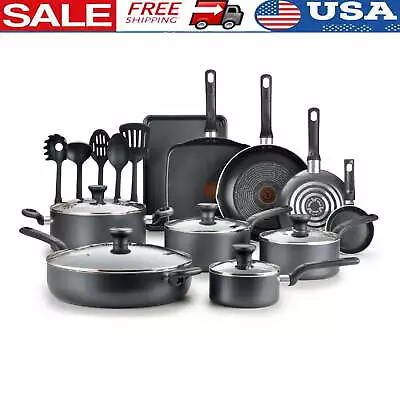 Aluminum PTFE Nonstick Cookware 20 Piece Set Dishwasher Safe Pan Easy Care 350°F • $78.80