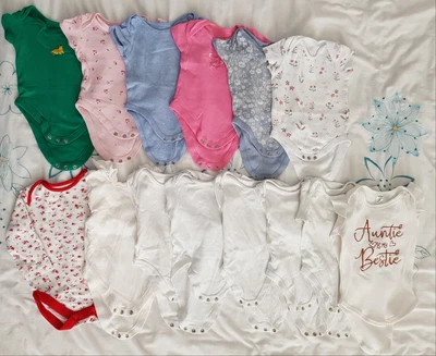 £4.20 • Buy Baby Girls Clothes Bundle Age 6-9 Months X14 Pieces Bodysuit Vests