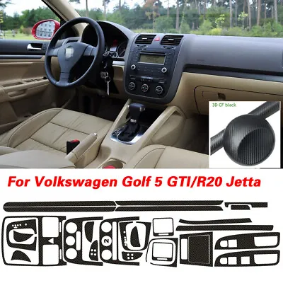 For Volkswagen Golf 5 GTI Jetta 3D Carbon Fiber Pattern Interior DIY Trim Decals • $33.80