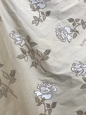 Cecil Beaton Floral Fabric 'BEATON ROSE'. Mink On Silk. Sold By The Metre. • £60