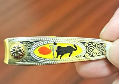 Spain Bullfighting Goldtone Nail Clipper Key Chain Souvenir • $6.60