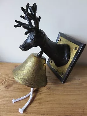 £45 • Buy Cast Iron Door Bell Cast Iron Coastal Indoor/Outdoor Wall Mounted Bell Deer Head