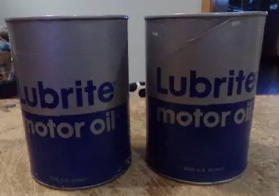 2-lot Vintage Mobil 10w Luberite Motor Oil Cans Empty In Good Shape Used • $11.99