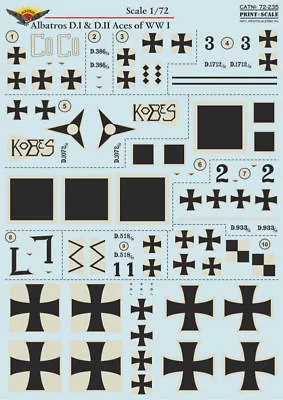 Print Scale 72-235 Albatros D.i & D.II Aces Of WWI - 1/72 Scale • $16.89