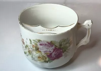 Vintage Mustache Tea Cup Mug Floral Rose Accents • $10