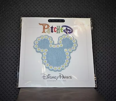 Disney Parks - Patched Denim With Flowers Mickey Mouse Head • $8.50