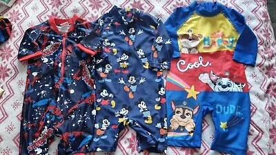 Baby Boys Character Swimming Costume X 3  Age 12/18 Months Spiderman Paw Patrol • £2