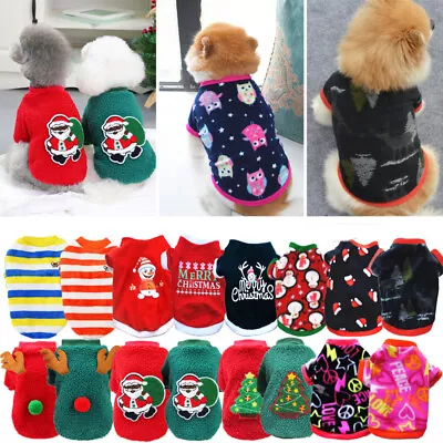 $1.83 • Buy Dog Cat Puppy Small Pet Christmas Jumper Santa Elf Vest Clothes T Shirt Apparel