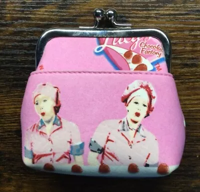 I Love Lucy Chocolate Factory Change Purse Lucille Ball Classic Television Pink • $11.99