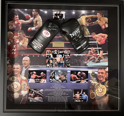 $1790 • Buy KOSTYA & TIM TSZYU Signed GLOVES Boxing Photo Collage Backdrop Box FRAMED COA