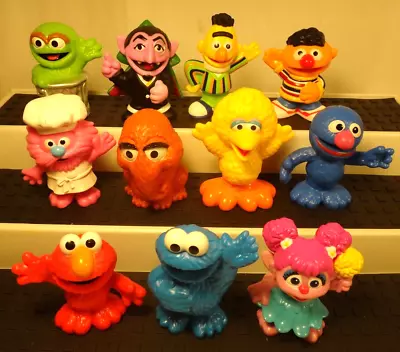 Lot Of 11 Sesame Street Figurine Snuffy Big Bird Cookie Monster Elmo Bert Ernie • $24.99