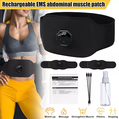 EMS Electric Muscle Toner Machine ABS Toning Belt Abdominal Burner Belly Shaper • $31.99