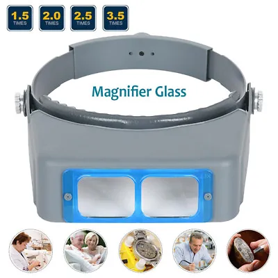 4 Lens Head Magnifier Glasses Magnifying Visor Glass Headband Lenses Multi-use • £16.71