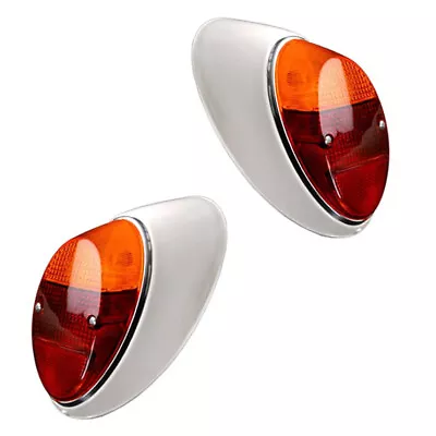 Vw Bug Tail Light Assemblies 1962-67 Amber & Red Euro Lens Left & Right Pair • $149.95