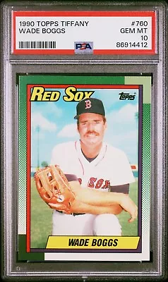 1990 Topps Tiffany #760 Wade Boggs HOF PSA 10 GEM MINT Red Sox Scarce POP 36 • $99