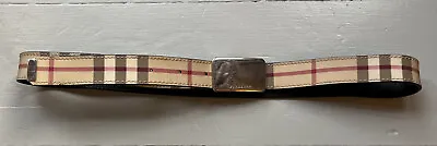 £55 • Buy Women’s Burberry London Nova Check Leather Belt  40/100 Made In Italy 
