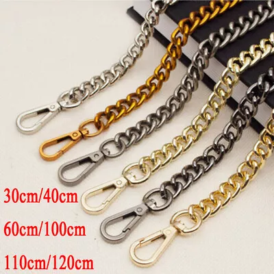 £4.19 • Buy Flat Metal Replacement Chain For Shoulder Bag Handbag Strap Cross Body 30-120cm
