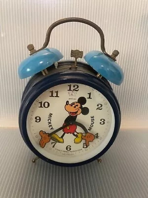 Mickey Mouse Collectable Manual Alarm Clock Walt Disney Productions - Made In Ge • $59